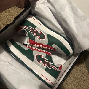 NAF NAF Green and Red Athletic Shoes